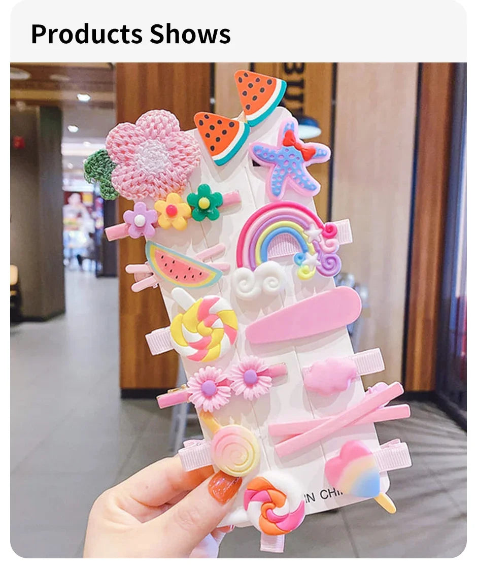 Cartoon Hair Clip Set Flower Fruit