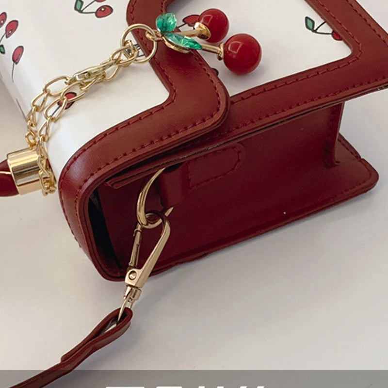 Fashion Cherry Print Top-Handle Bag