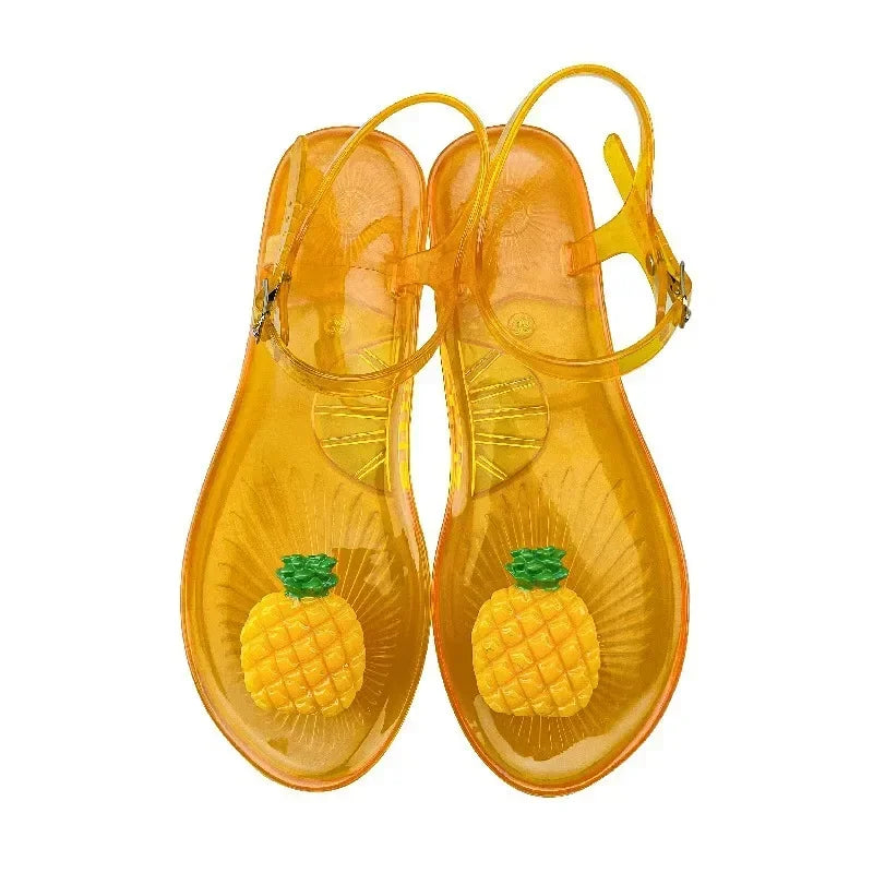 Ladies Slippers Cartoon Fruit Pattern