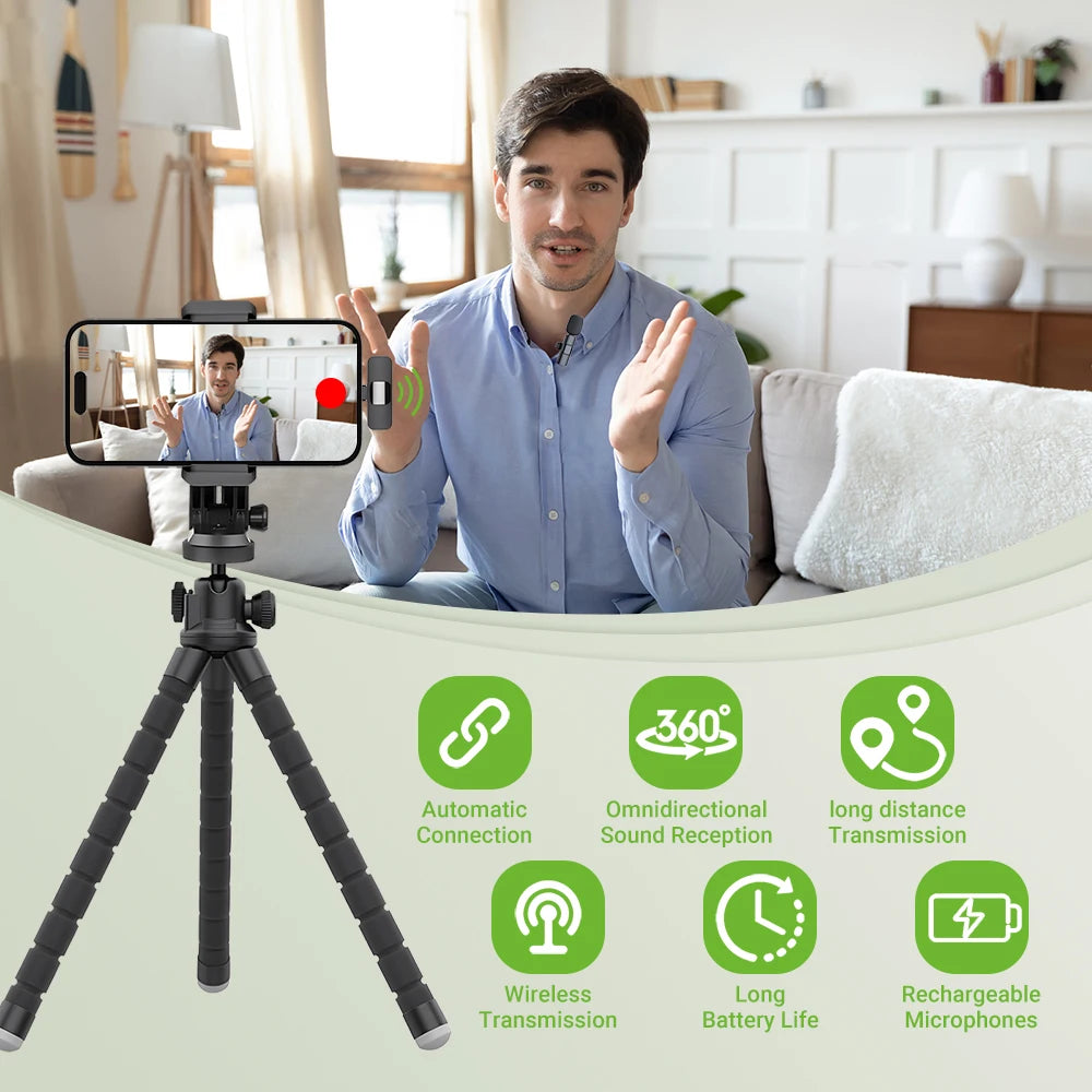 Wireless Lavalier Microphone Portable Mini