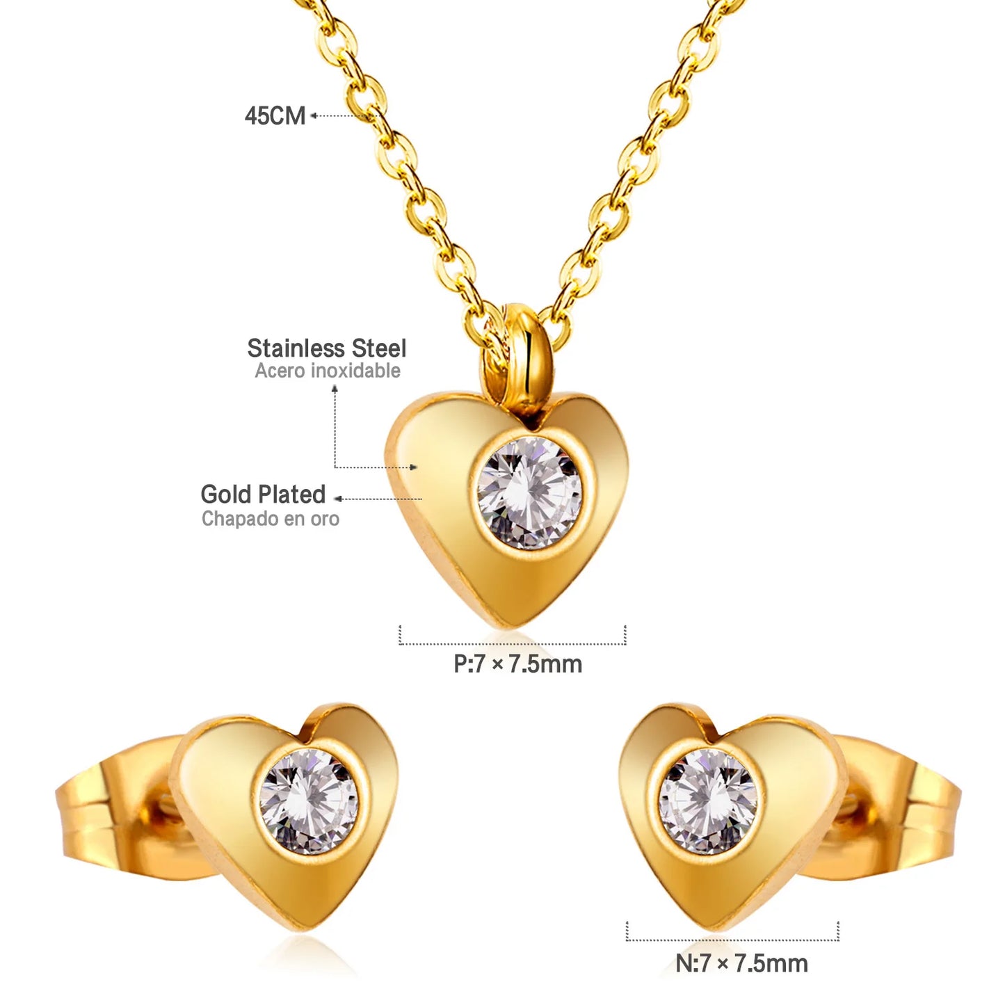 Elegant Fine Jewelry Sets Stainless Steel
