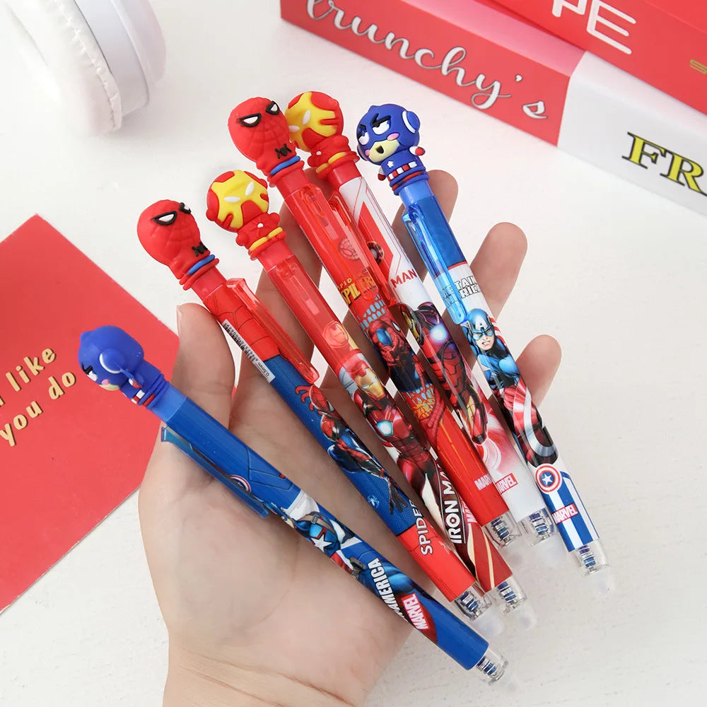 Superhero Spider-Man erasable pen cartoon press neutral pen friction blue water pen 0.5 student stationery wholesale