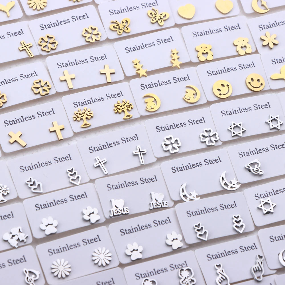 Lot Fashion Stainless Steel Jewelry Earring (10pcs)