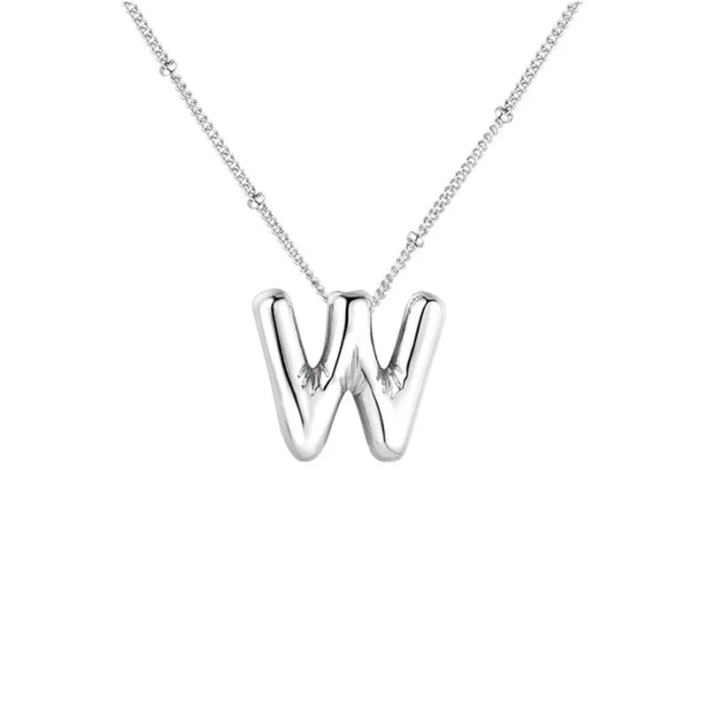 Stainless Steel Copper Chunky Alphabet Necklace