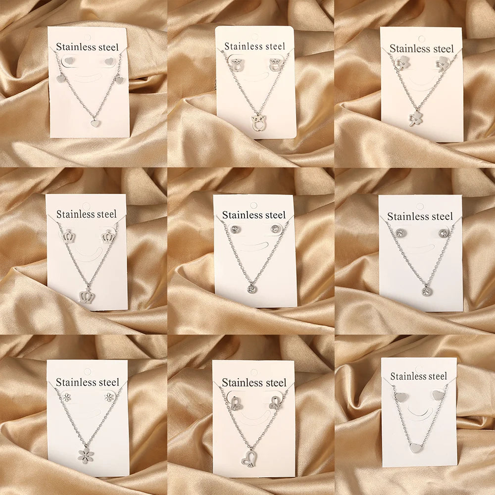 Elegant Fine Jewelry Sets Stainless Steel
