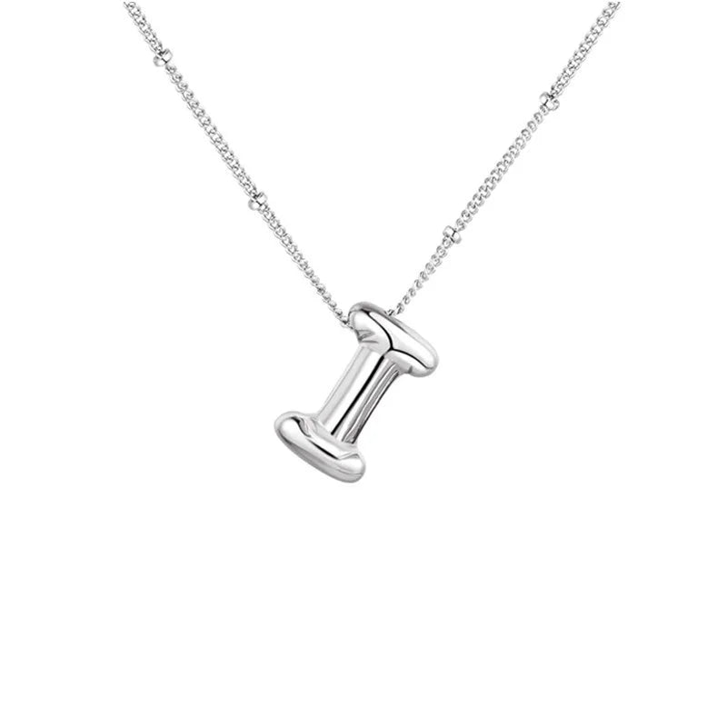 Stainless Steel Copper Chunky Alphabet Necklace
