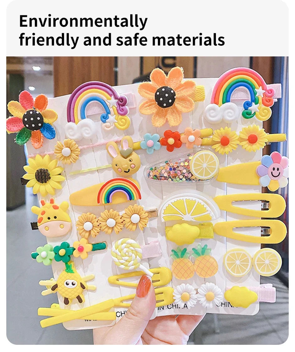 Cartoon Hair Clip Set Flower Fruit