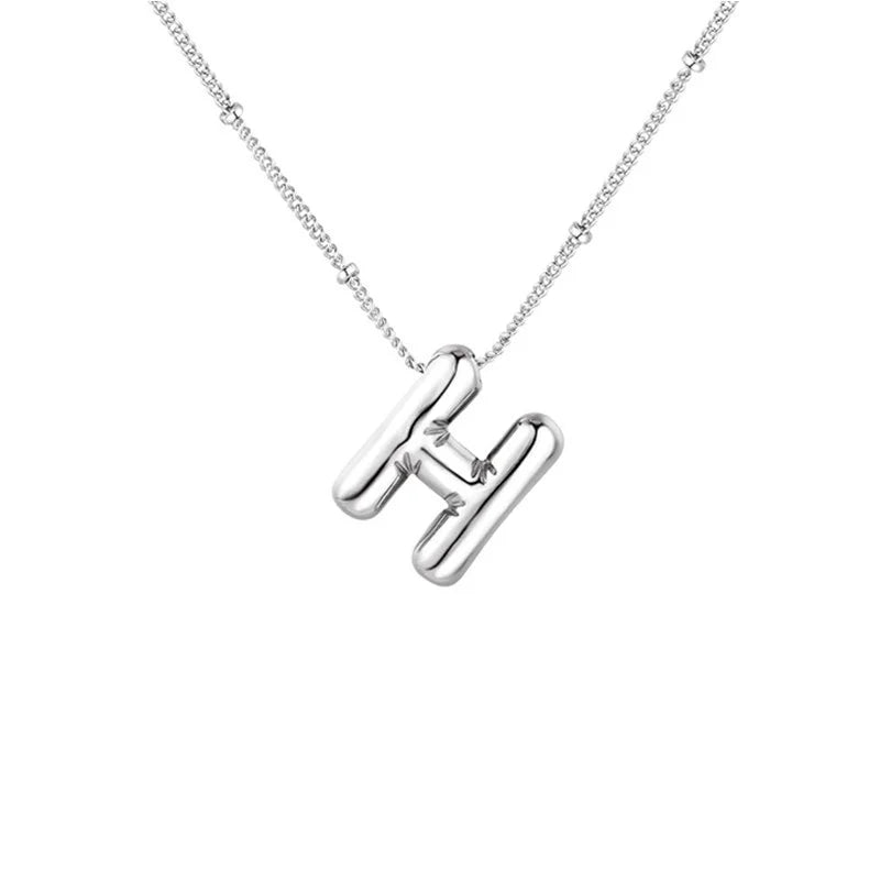 Stainless Steel Copper Chunky Alphabet Necklace