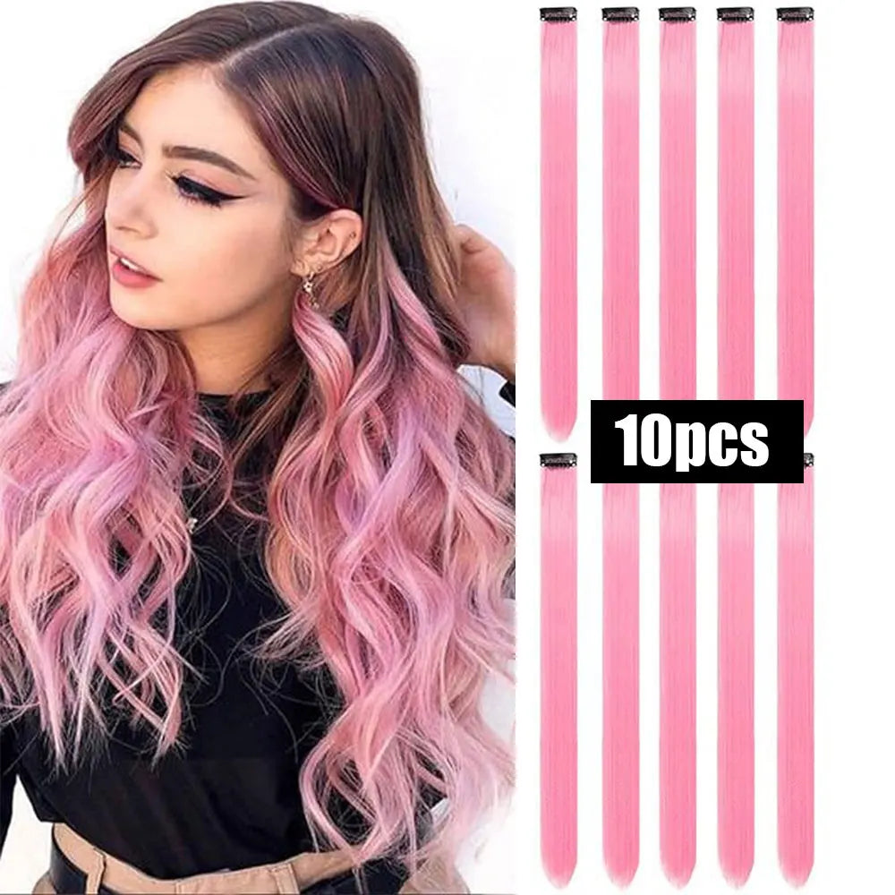 Colored Hair Extensions (10 pcs)