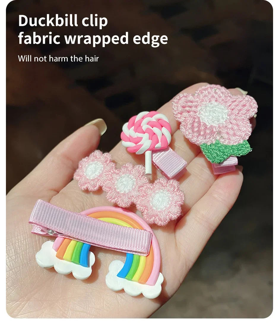 Cartoon Hair Clip Set Flower Fruit