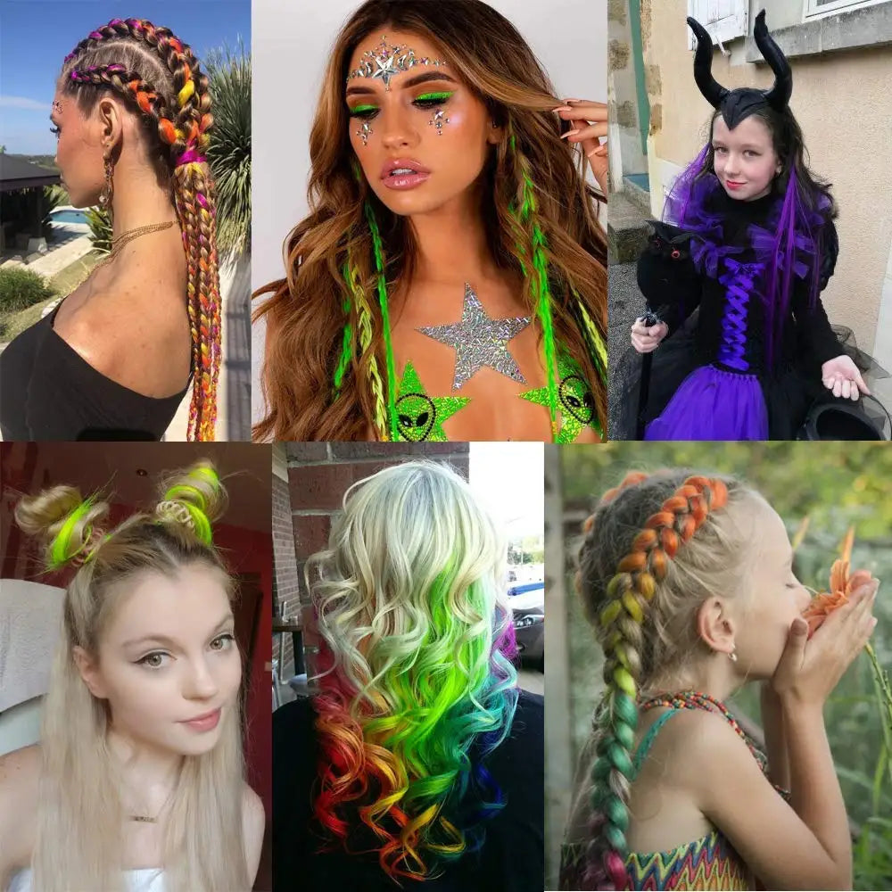 Colored Hair Extensions (10 pcs)