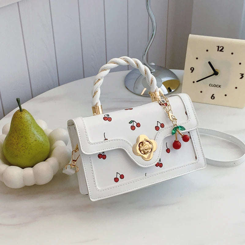 Fashion Cherry Print Top-Handle Bag