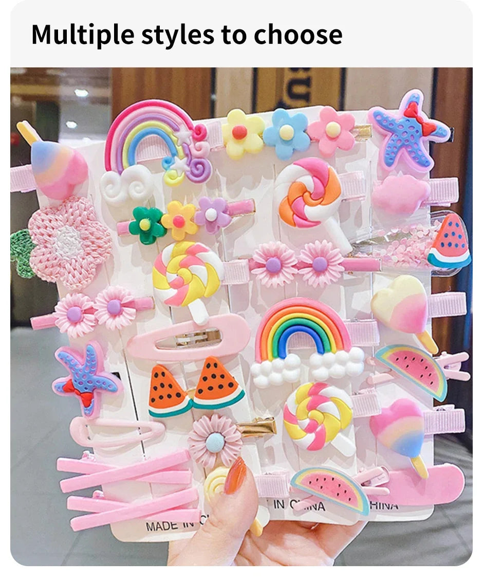 Cartoon Hair Clip Set Flower Fruit