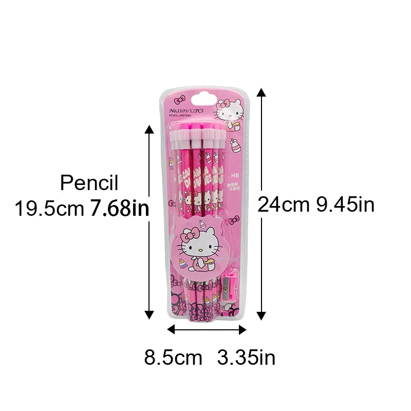 Sanrio Cinnamoroll Kuromi Cute Cartoon HB Pencils, 12 Pencils
