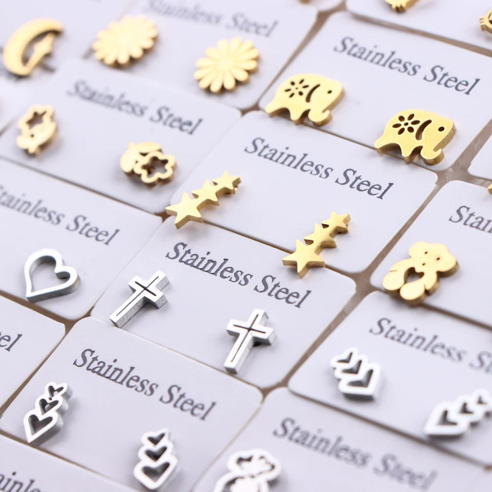Lot Fashion Stainless Steel Jewelry Earring (10pcs)
