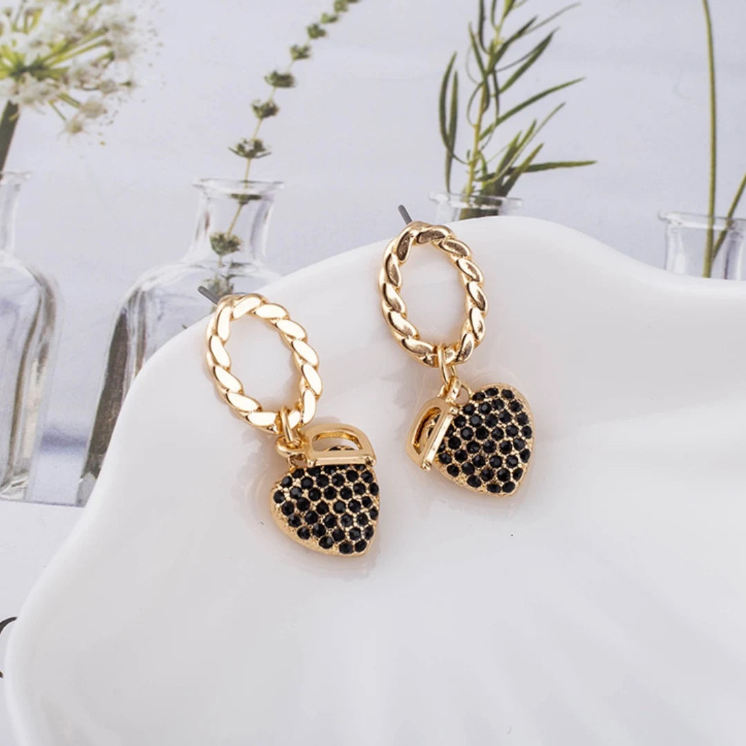 Inspired Heart Shaped Earrings Fashion Golden Earrings