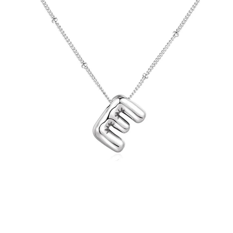 Stainless Steel Copper Chunky Alphabet Necklace