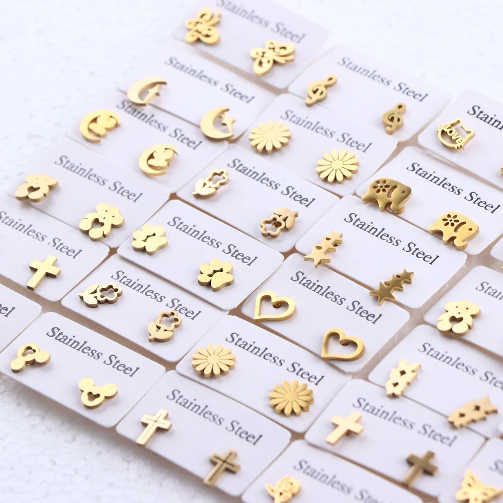 Lot Fashion Stainless Steel Jewelry Earring (10pcs)