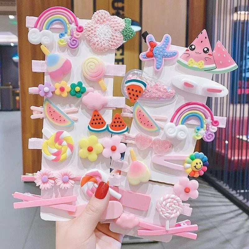 Cartoon Hair Clip Set Flower Fruit