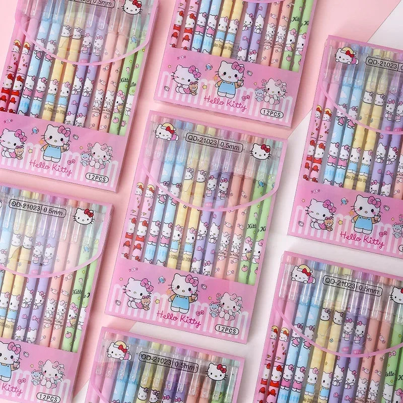 Sanrio Black Neutral Pen Hellokitty Melody Kuromi Cinnamoroll Roller Ball Pen