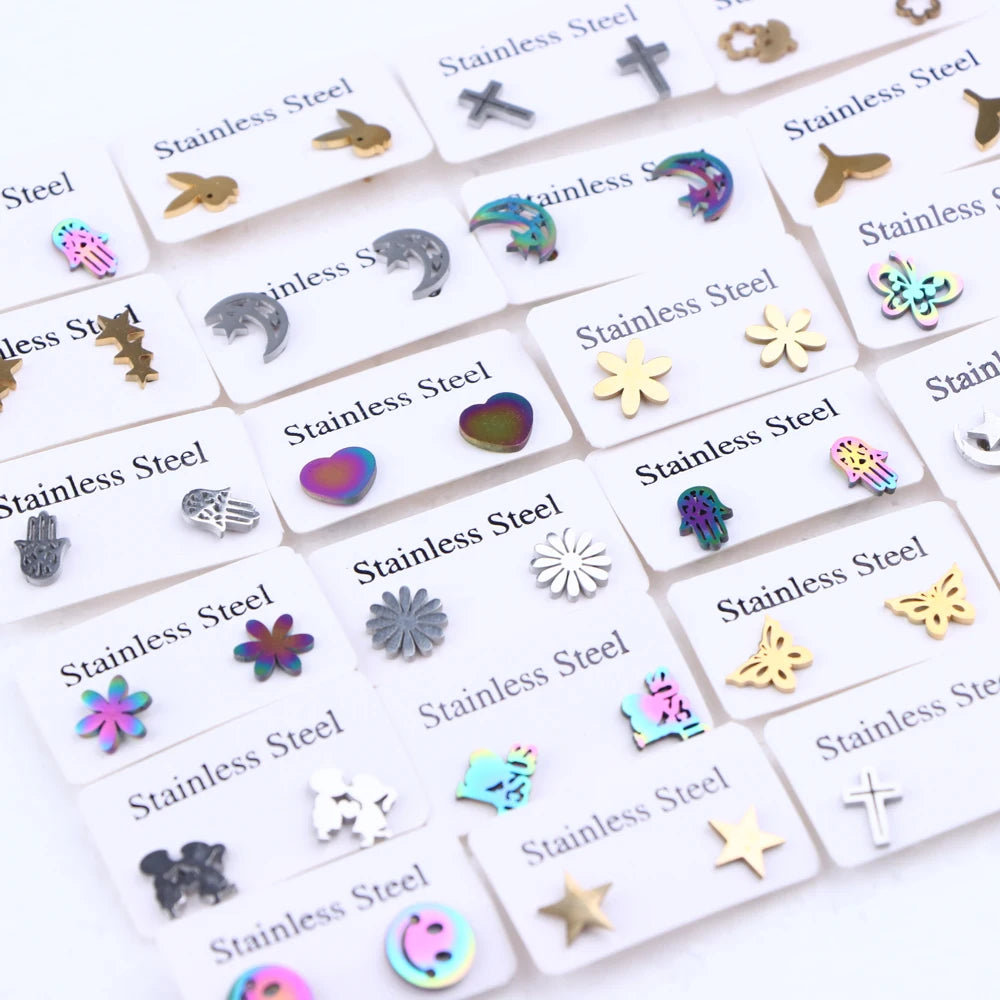 Lot Fashion Stainless Steel Jewelry Earring (10pcs)