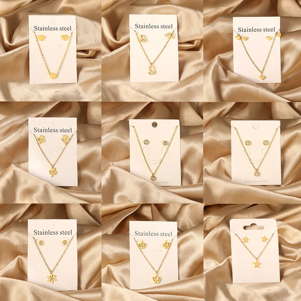 Elegant Fine Jewelry Sets Stainless Steel