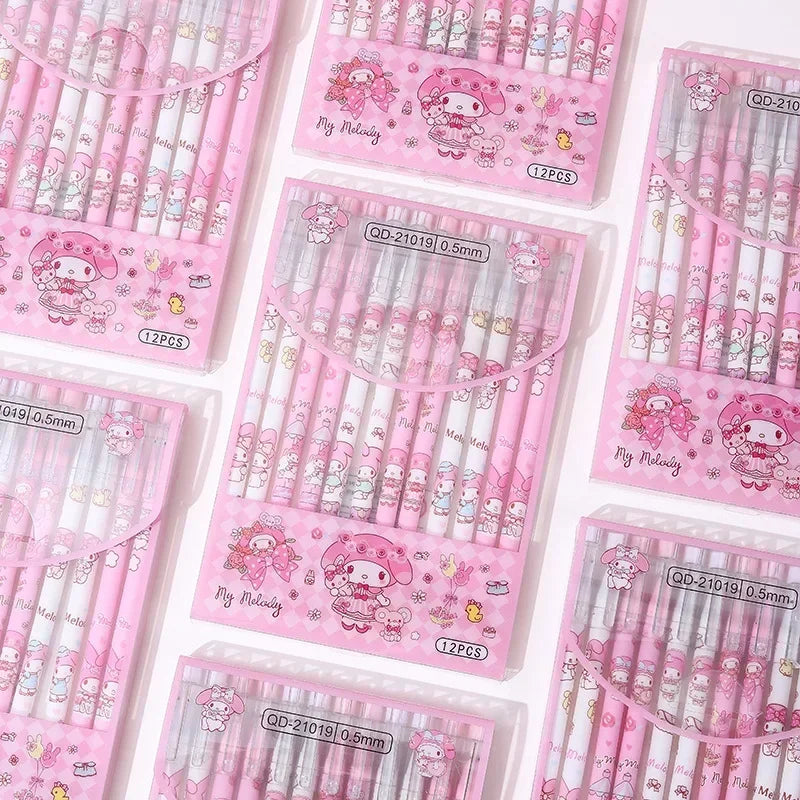 Sanrio Black Neutral Pen Hellokitty Melody Kuromi Cinnamoroll Roller Ball Pen