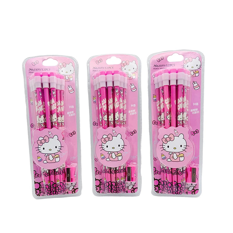 Sanrio Cinnamoroll Kuromi Cute Cartoon HB Pencils, 12 Pencils