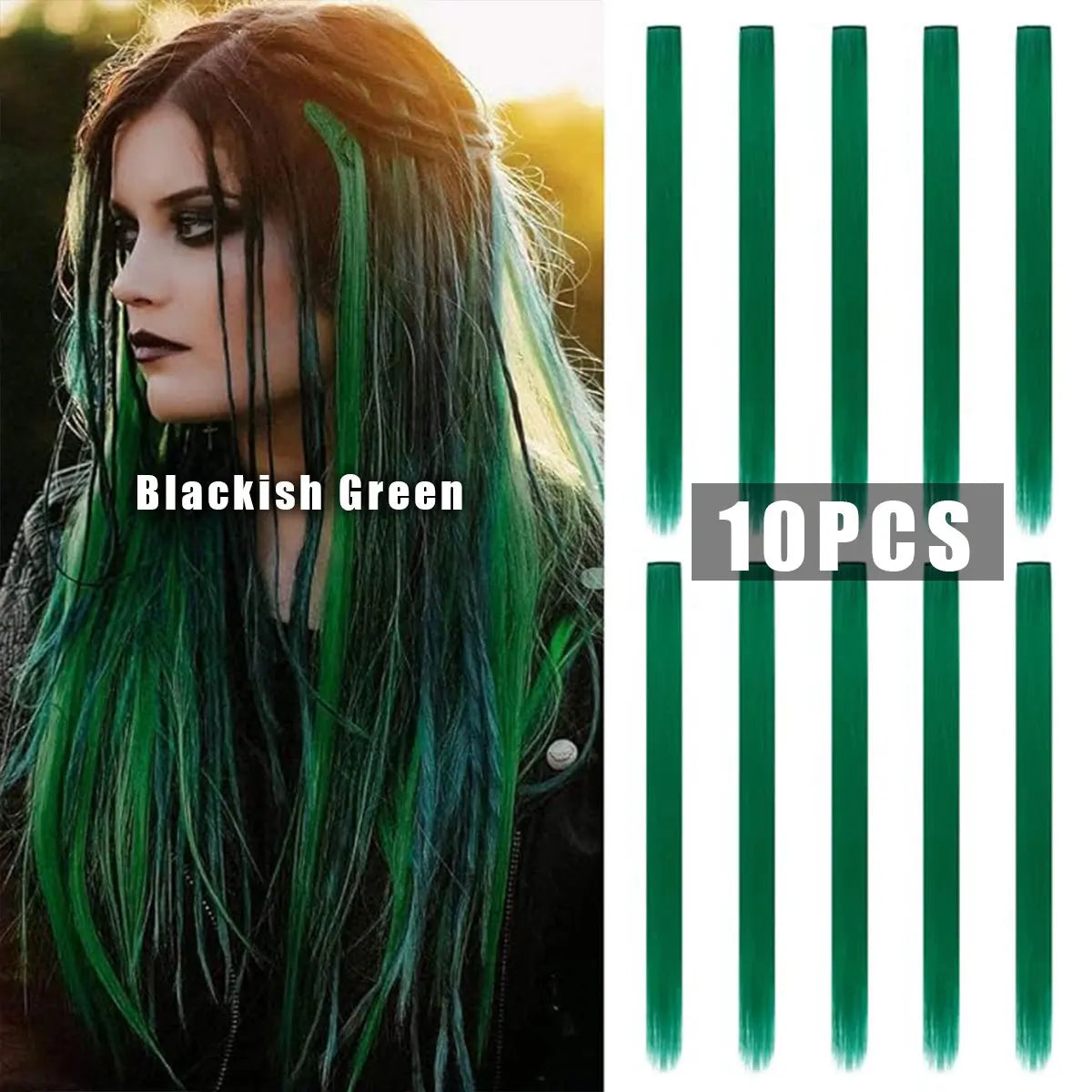 Colored Hair Extensions (10 pcs)