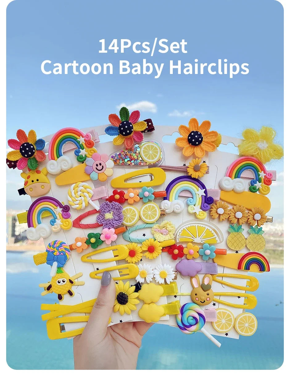Cartoon Hair Clip Set Flower Fruit