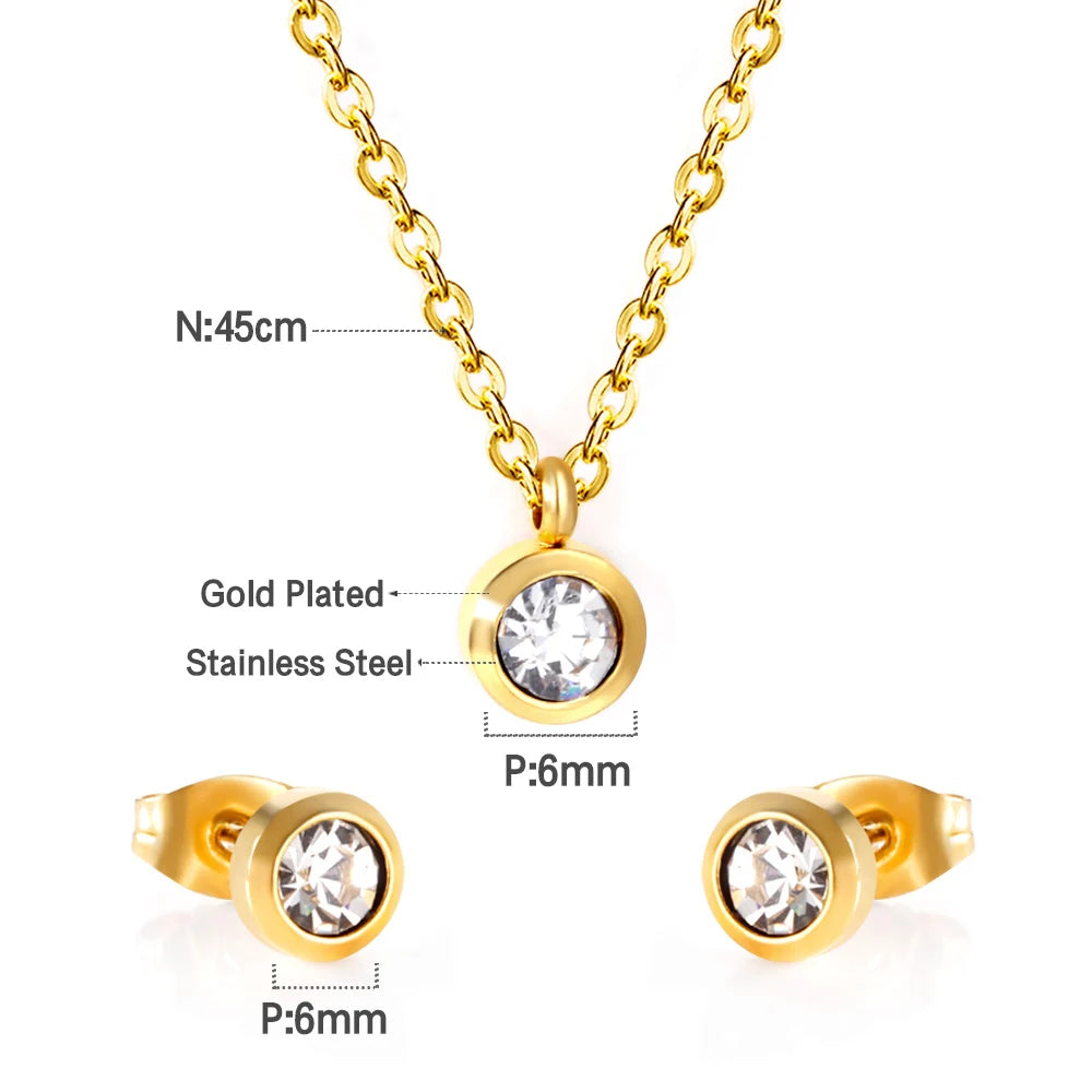 Elegant Fine Jewelry Sets Stainless Steel