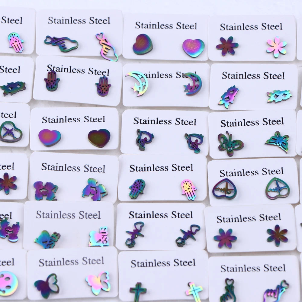 Lot Fashion Stainless Steel Jewelry Earring (10pcs)