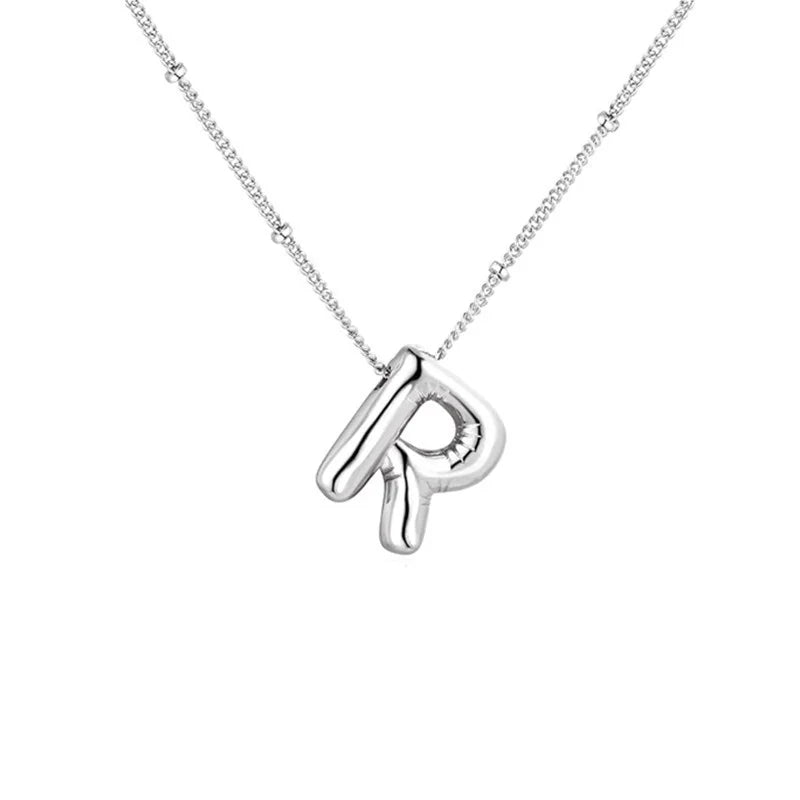 Stainless Steel Copper Chunky Alphabet Necklace