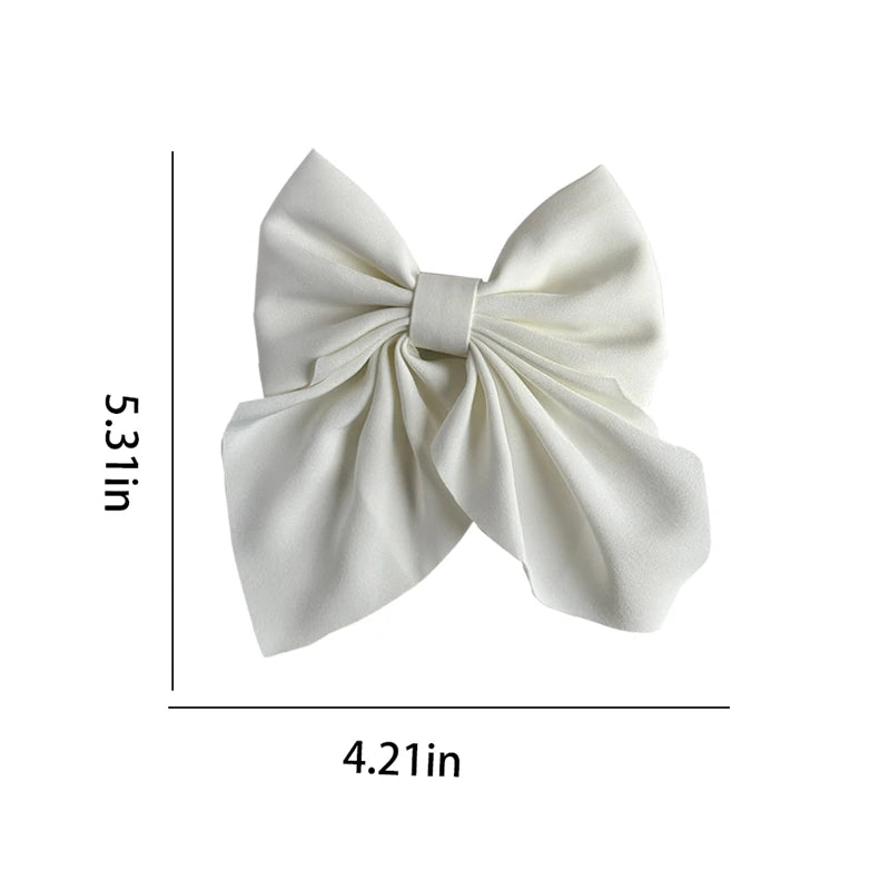 Elegant Bow Ribbon Hair Clip Fashion Simple Solid
