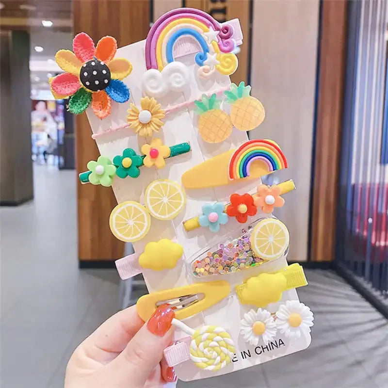 Cartoon Hair Clip Set Flower Fruit