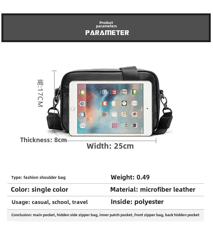 Men's Korean Multifunctional Printed Single Shoulder Messenger Bag