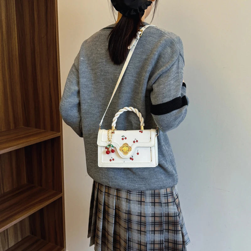 Fashion Cherry Print Top-Handle Bag