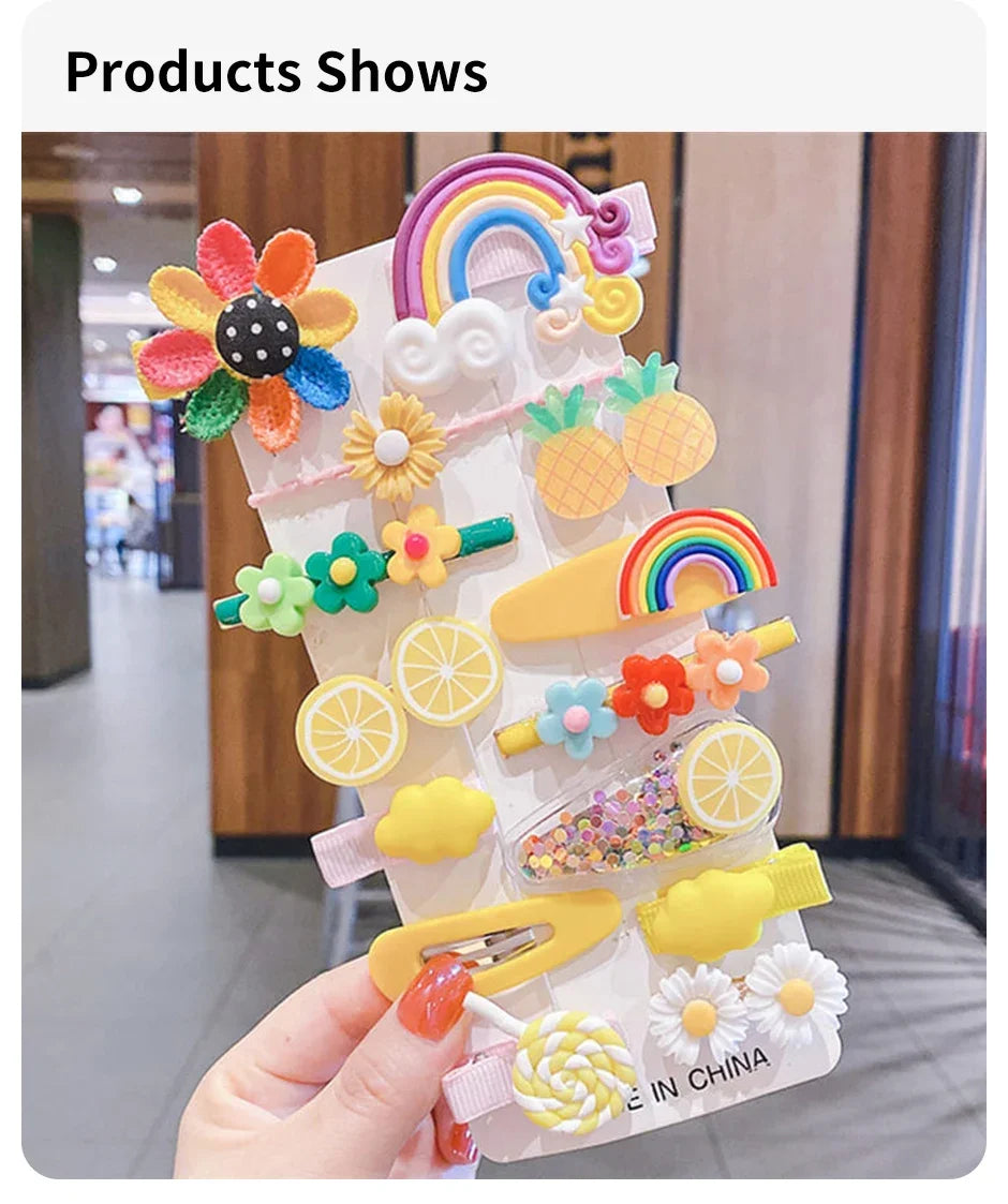 Cartoon Hair Clip Set Flower Fruit