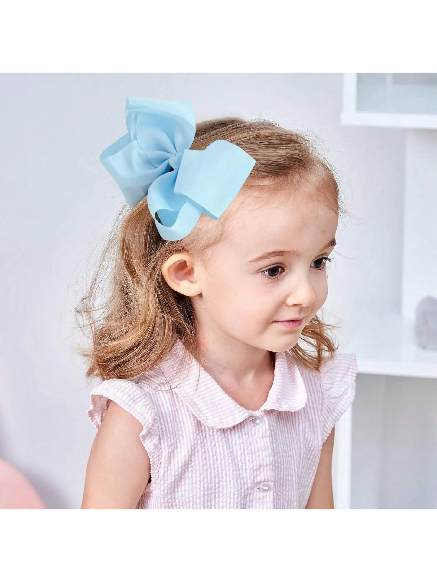 Big 6 Inch Hair Bows for Girls Grosgrain Ribbon