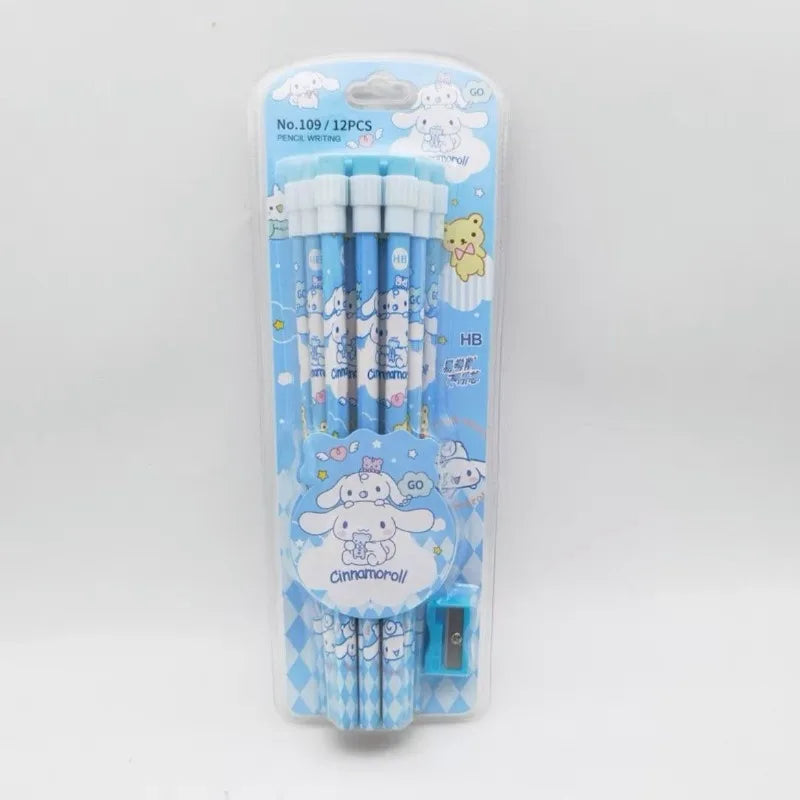 Sanrio Cinnamoroll Kuromi Cute Cartoon HB Pencils, 12 Pencils