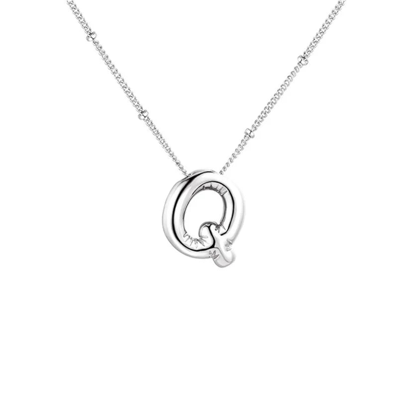 Stainless Steel Copper Chunky Alphabet Necklace