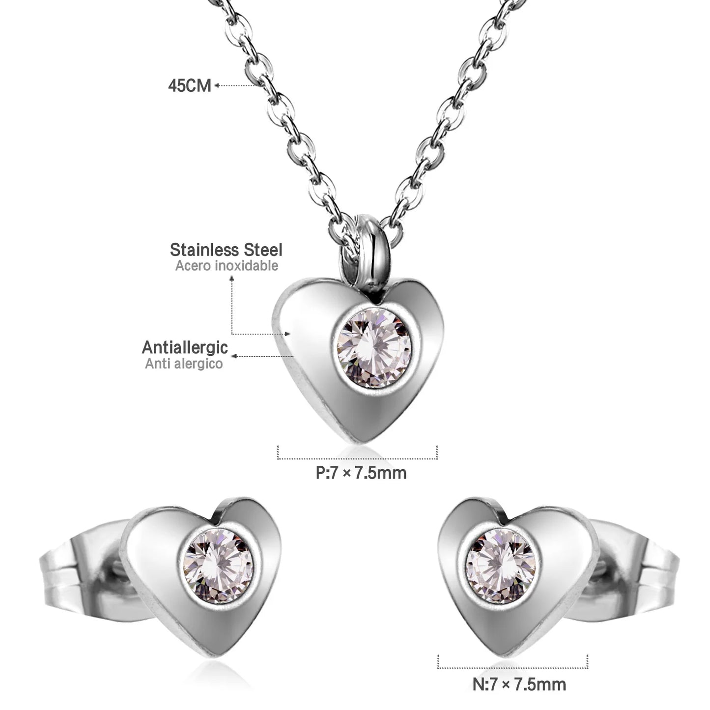 Elegant Fine Jewelry Sets Stainless Steel