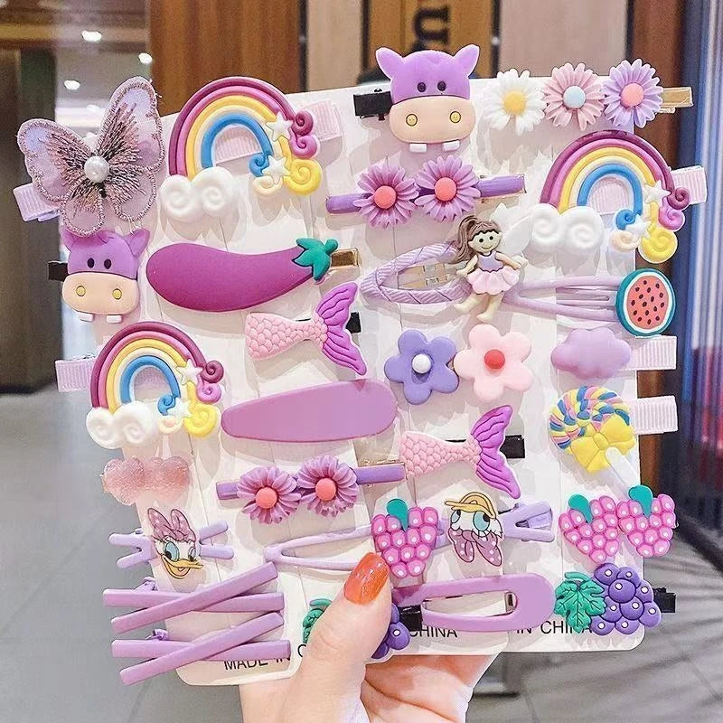 Cartoon Hair Clip Set Flower Fruit