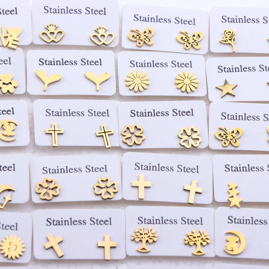 Lot Fashion Stainless Steel Jewelry Earring (10pcs)