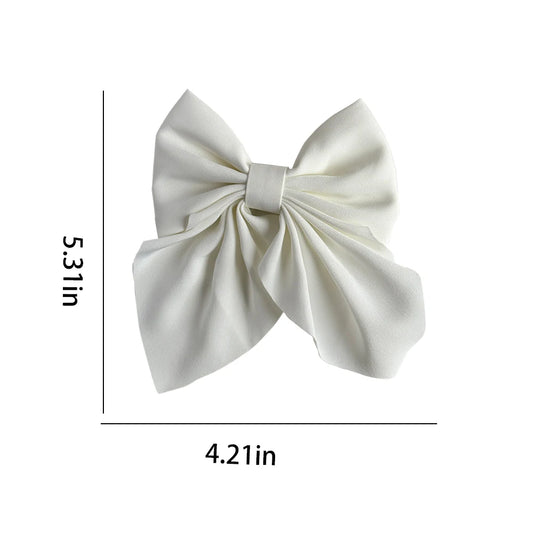Elegant Bow Ribbon Hair Clip Fashion Simple Solid