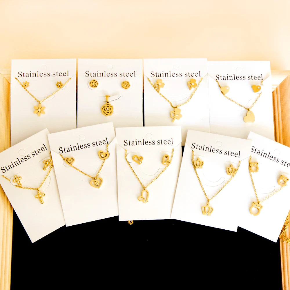 Elegant Fine Jewelry Sets Stainless Steel