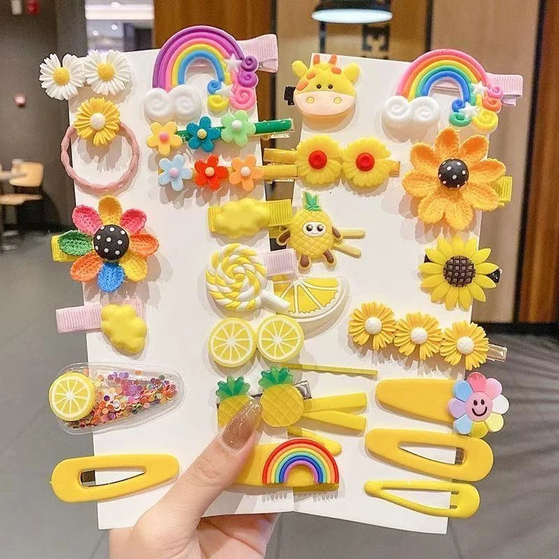 Cartoon Hair Clip Set Flower Fruit