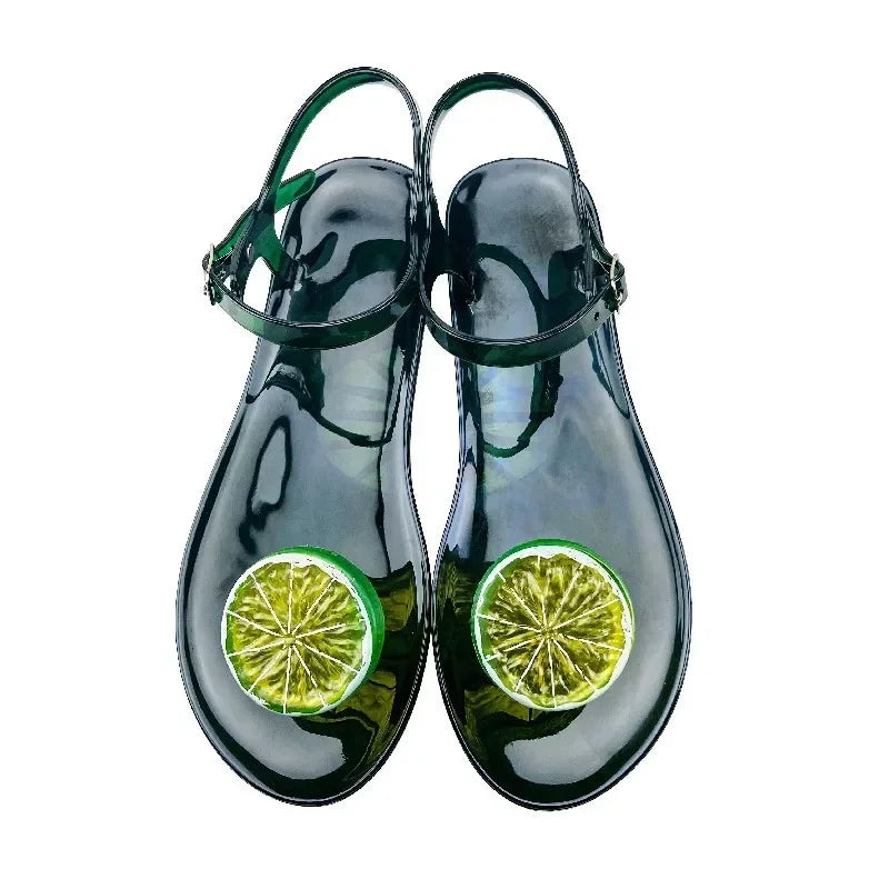Ladies Slippers Cartoon Fruit Pattern