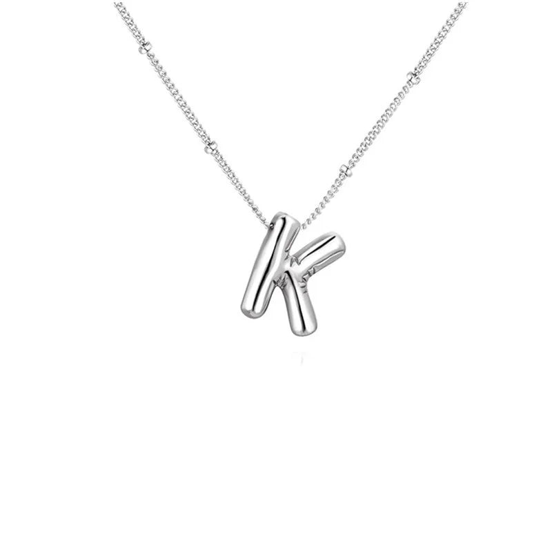 Stainless Steel Copper Chunky Alphabet Necklace