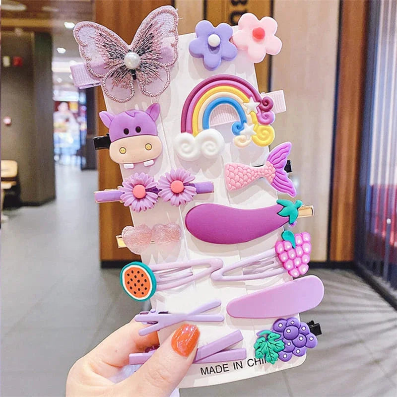 Cartoon Hair Clip Set Flower Fruit